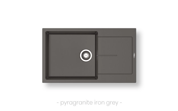 Гранитна мивка Pyramis Ithaka (86×50) 1B 1D PLUS Iron Grey